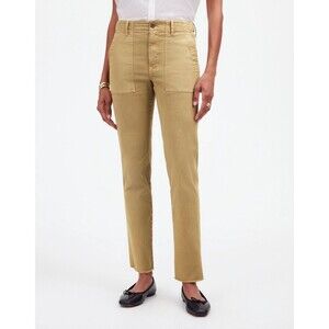 MADEWELL Slim Straight Utility Pant 29 Raw Hem Garment Dye Light Latte  B15